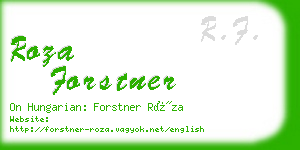 roza forstner business card